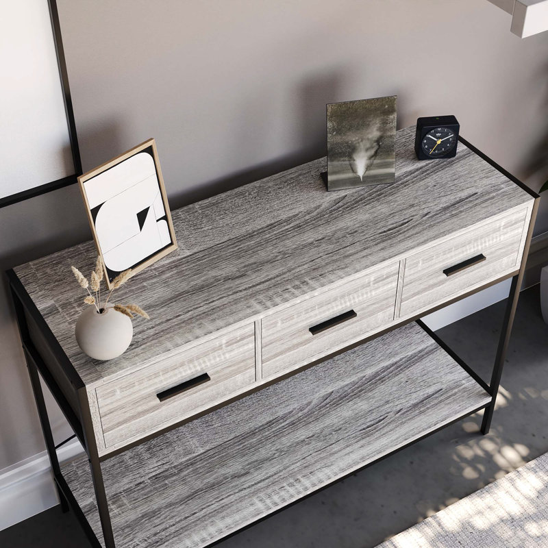 Sylvie 100Cm Console Table, Grey, Grey/Black