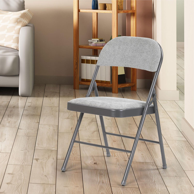 Fabric Padded Stackable Folding Chair Folding Chair, Grey