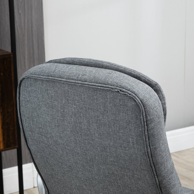 Chaise d'ordinateur à haut dossier en gris - hauteur réglable, rembourrage épais et siège de bureau ergonomique avec soutien lombaire confortable