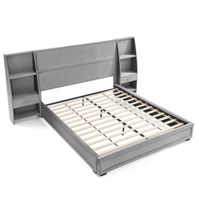 Base de lit plateforme avec rangement grand format moderne