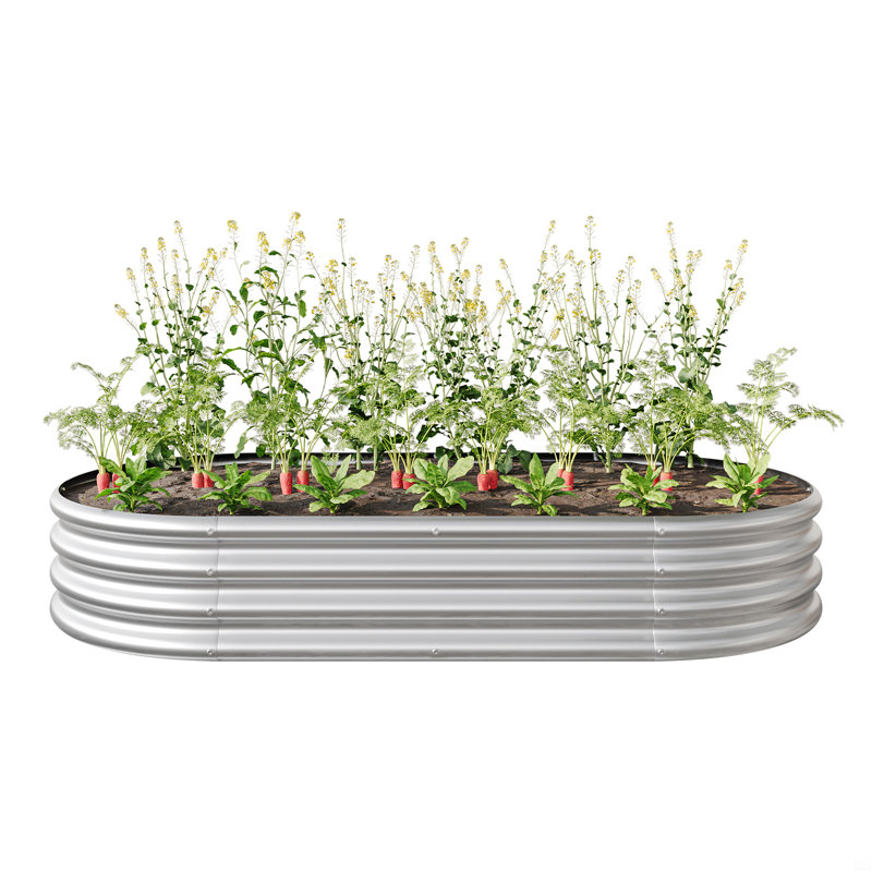 Raised Garden Bed Kit, Galvanized Planter Raised Garden Beds, 12" H x 72" W x 36" D