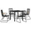 5 Piece Garden Dining Set Black PVC-522716891