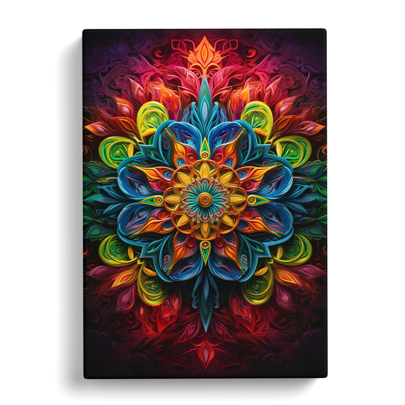 Mandala Neo-Plasticism Art No.2 - Wrapped Canvas, 60cm H x 40cm W x 3cm D