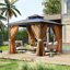 10 pi. L 10 pi. D Pavillon de jardin à toit rigide avec double toit