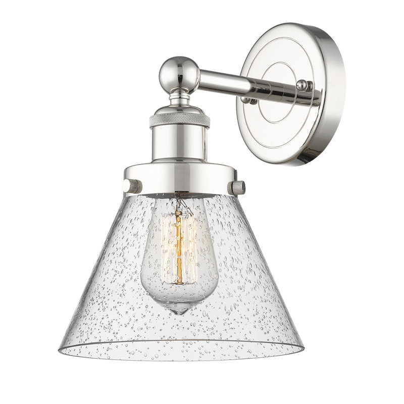 Chesterhill Armed Sconce, Seedy, Polished Nickel