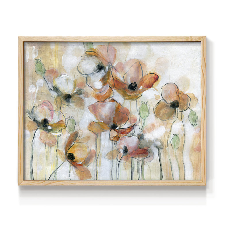 Abstrait coquelicot - impression encadrée - réaménageable, H 8 po x l 10 po, Naturel