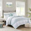 Ensemble de courtepointe 4 pièces Seersucker pour très grand / très grand lit avec coussin décoratif-121228521-121228520