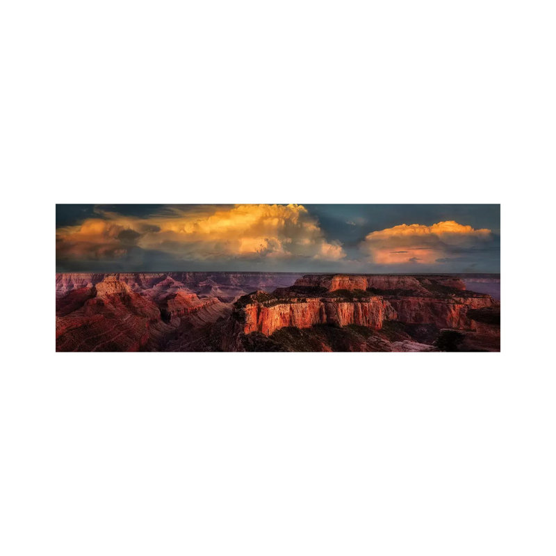 Grand Canyon Sunset V 1 Piece Panoramic Wall Art on Canvas, 30.48 cm H x 91.44 cm W x 1.91 cm D, Wrapped Canvas