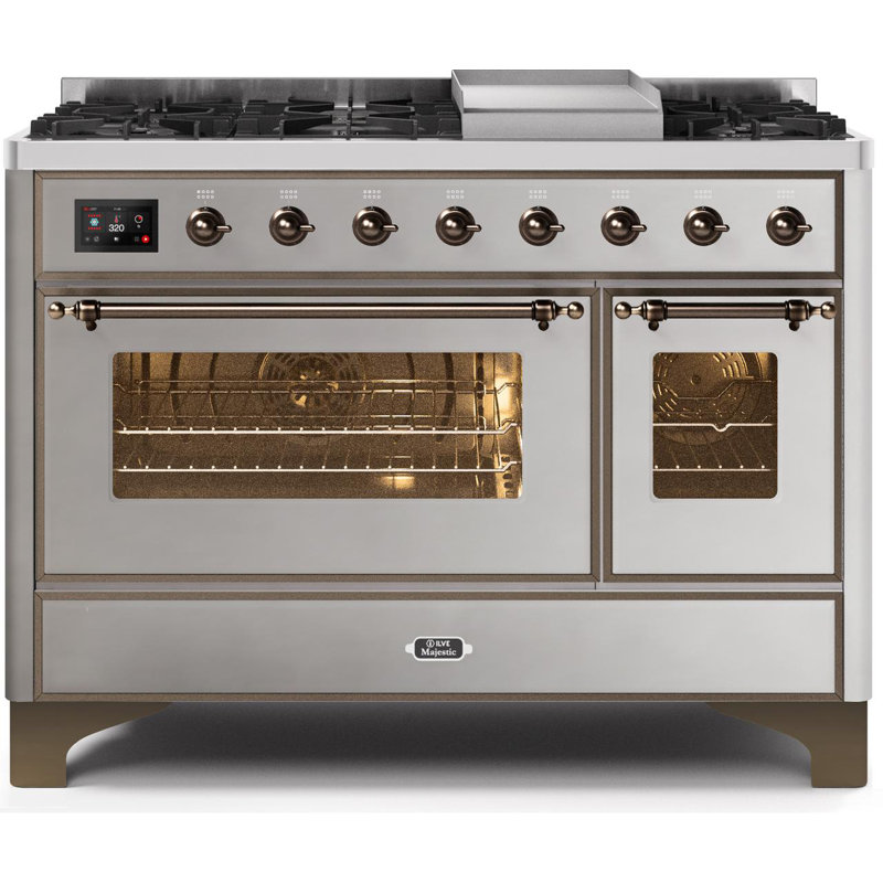Majestic II 48" 5.02 cu. ft. Freestanding Dual Fuel Range with Griddle, Liquid Propane, Stainless Steel/Bronze