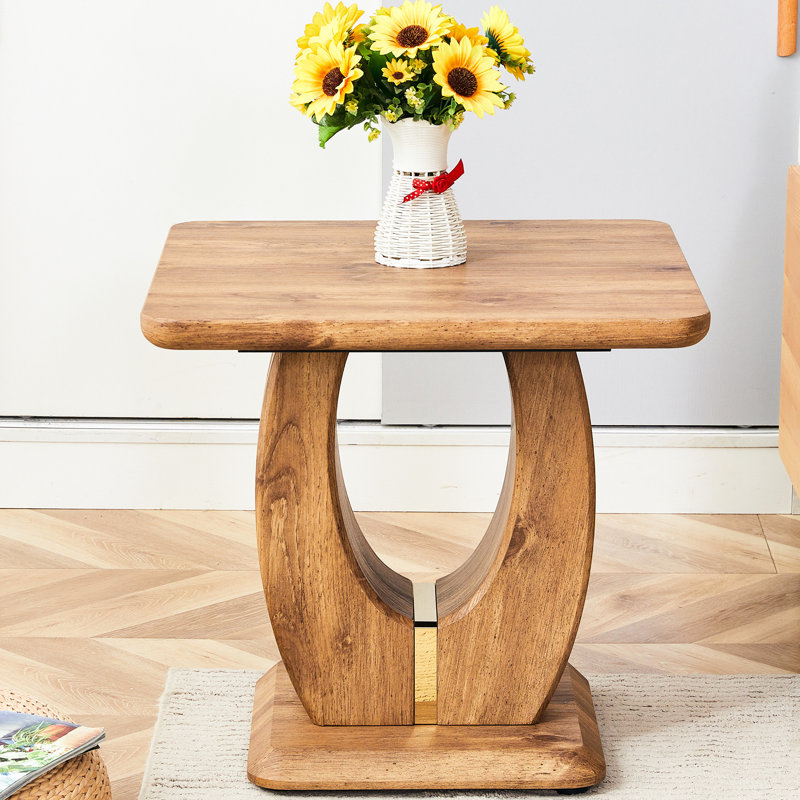 Table d'appoint élégante en bois de 23,6 po de profondeur, 21,3 po de hauteur, facile à essuyer, de style café minimaliste moderne de 23,6 x 23,6 po, trois choix de couleurs