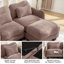 Canapé de soutien en chenille avec coussin de taille délicate et repose-pieds mobile, conception ergonomique incurvée, canapé modulaire facile à assembler pour le bureau du salon-133657621