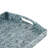 Blue Wood Living Room Decor Tray with Slot Handles