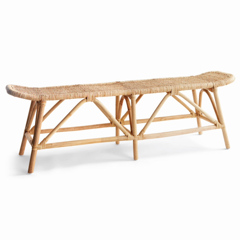 Natural Slimit Rattan Entryway Bench