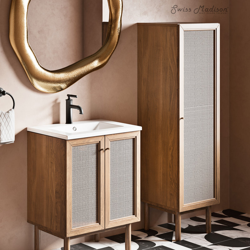 Classe 15" W x 60" H x 15" D Linen Cabinet in Oak