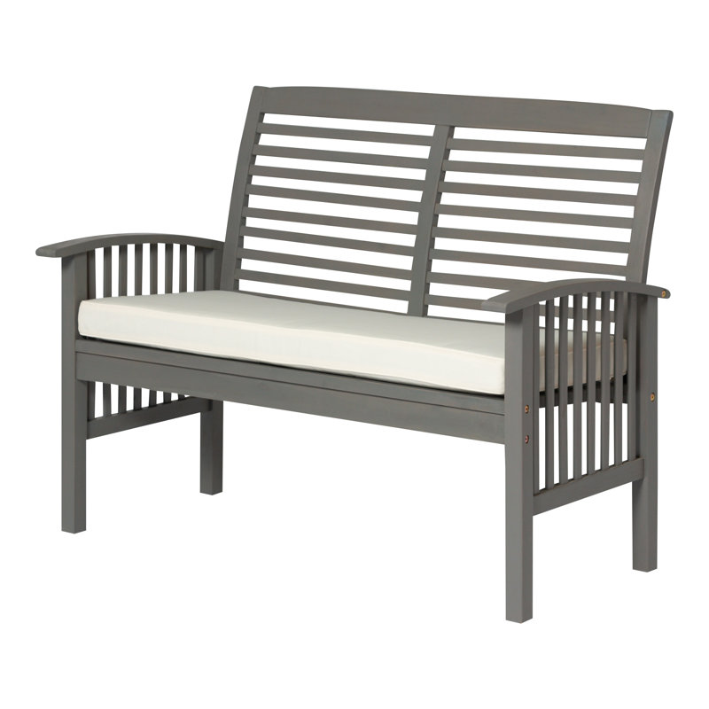 48'' Wide Rectangle Acacia Loveseat with Cushions, Gray Wash