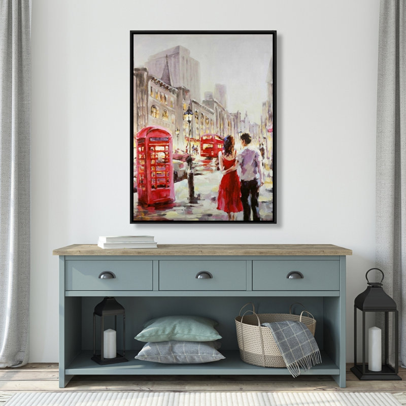 Couple Walking Print On Canvas