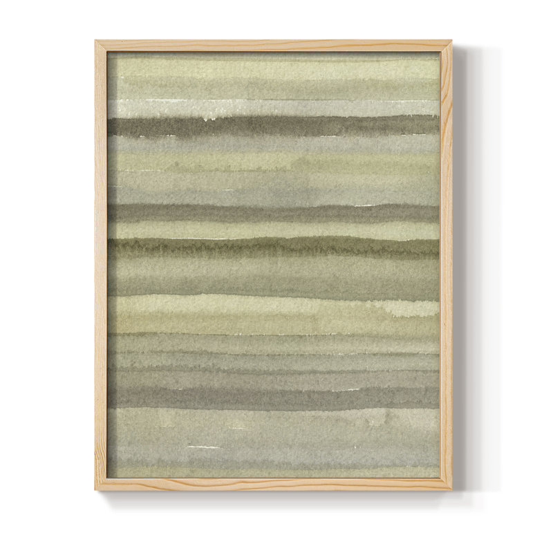 Impression encadrée «Lines in Neutral II» - bois massif, H 15 po x l 12 po