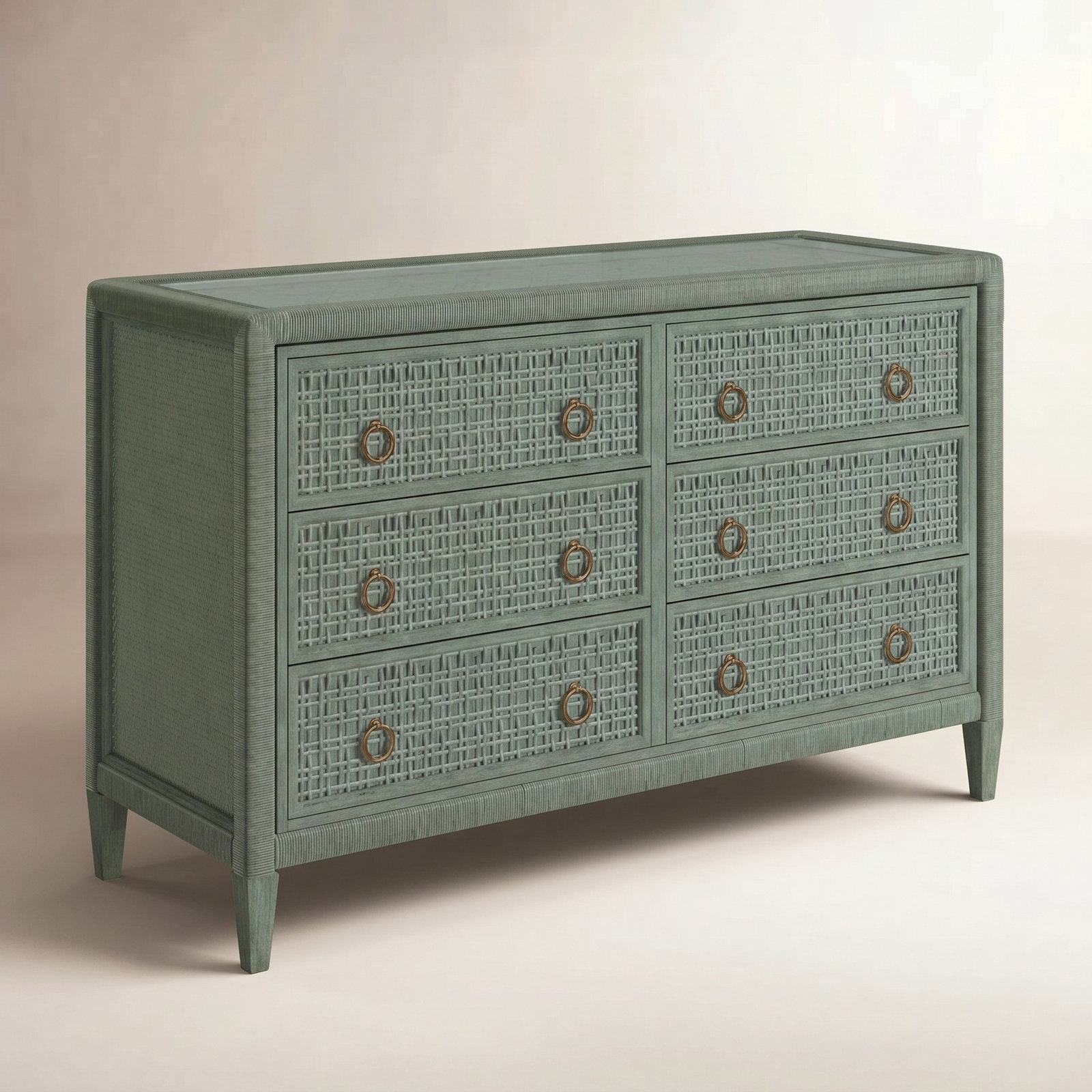 Monterey 54" Double Dresser, Yes, Brass, Mineral