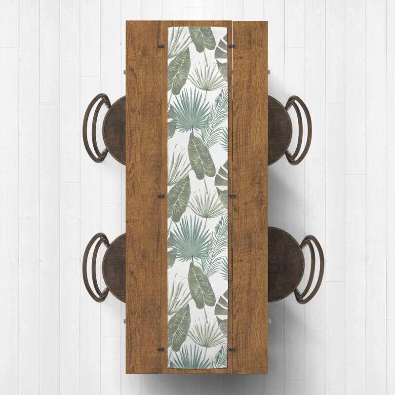 Chemin de table Floral, L 72 po x l 16 po, Blanc