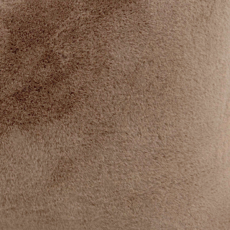 Bean Bag Bazaar Natalia Faux Rabbit Fur Classic Bean Bag and Round Footstool, Brown