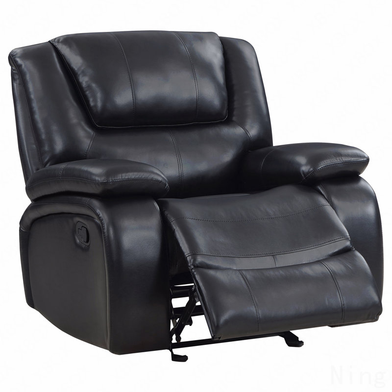 Fauteuil oscillant rembourré avec fauteuil inclinable, Noir