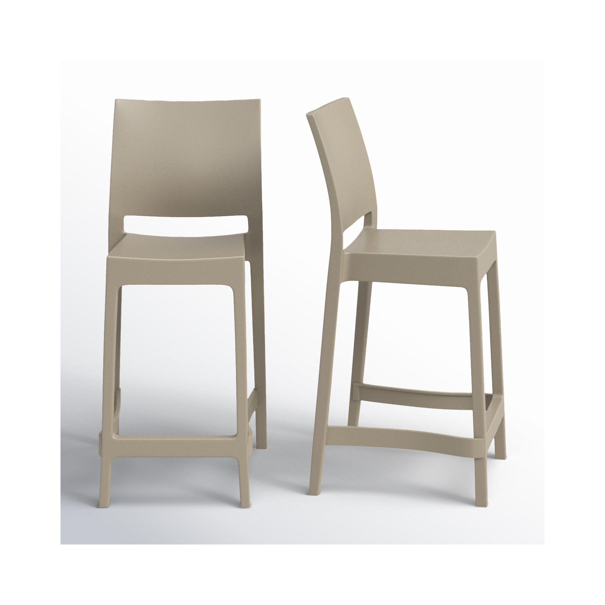 Adrienne Outdoor Bar Stool, Taupe, 25.5"