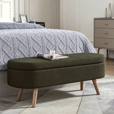 Banc de rangement avec repose-pieds ovale