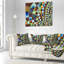 Coussin contemporain à motif géométrique fractal-582575493