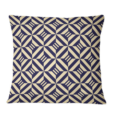 Coussin décoratif à motif géométrique beige et noir