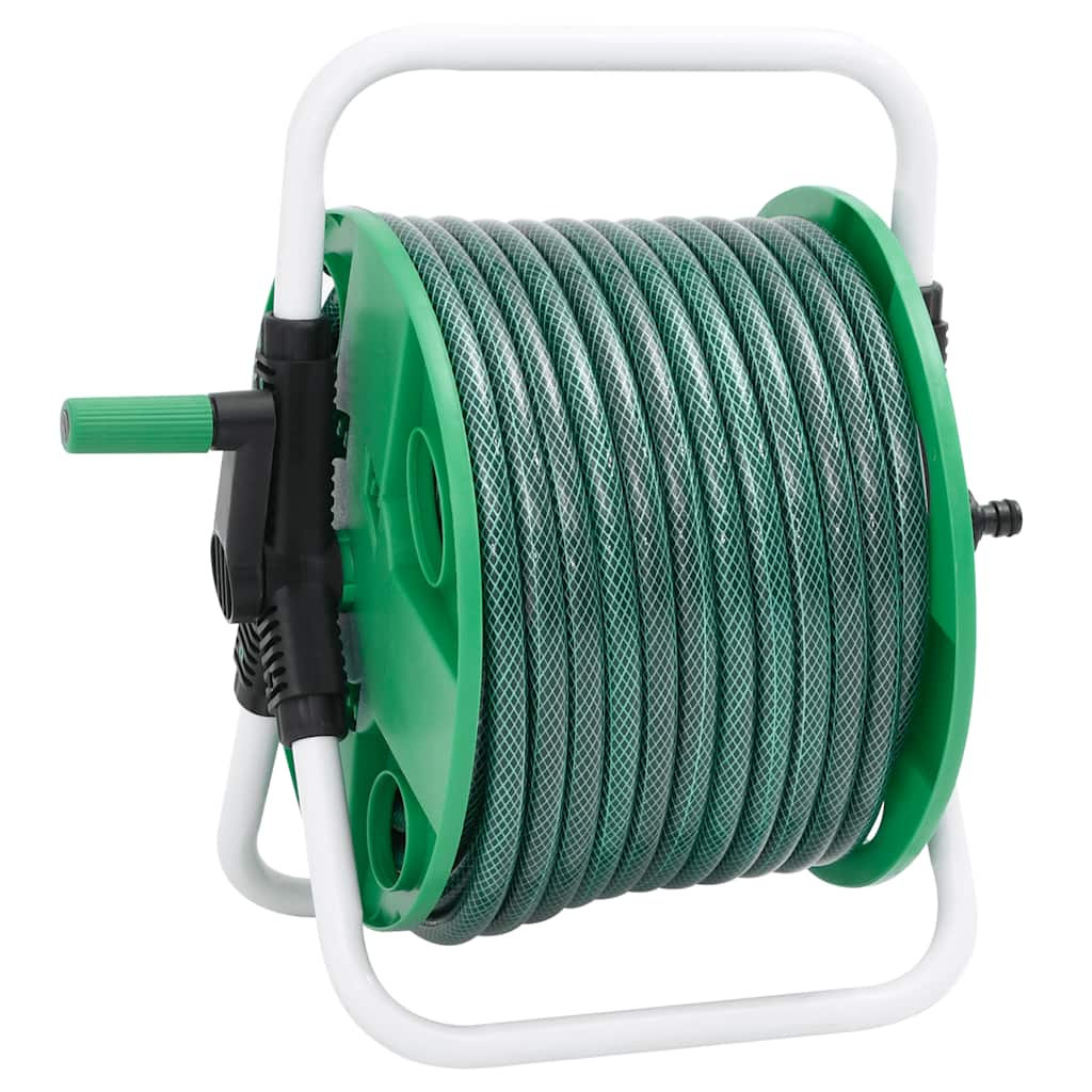 Vidaxl (Without Double Couplers, 45 M/ 20 M (0.5'')) Green Hose Reel Cart With Hose Pipe Reel Cart Water Hose Trolley Pvc - Image 2