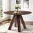 Pelaga 47â€ Dining Table Mid Century Modern Farmhouse Round , Vintage Rustic Solid Wood