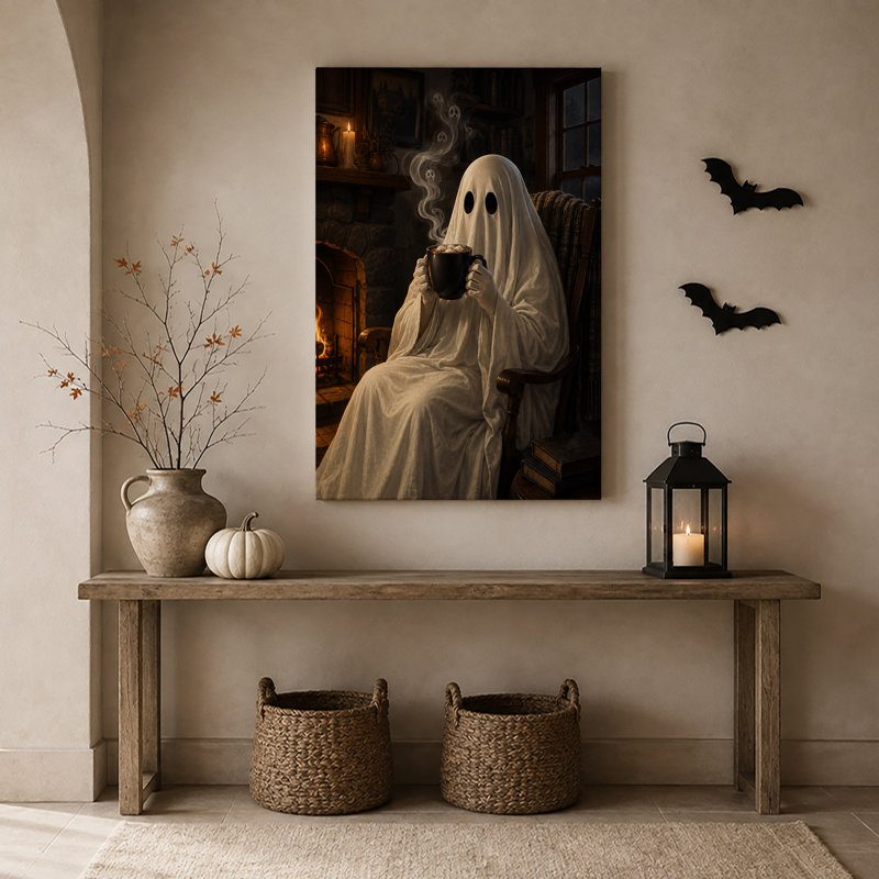 Art mural sur toile, "Ghost In White", H 18 po x l 12 po