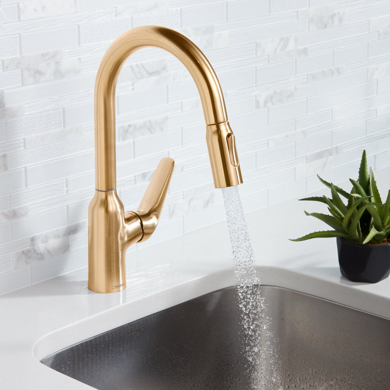 Focus N Prep Kitchen Faucet with 2-Spray Pull-Down, 1.75 GPM, Brushed Gold Optic