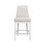 26" Grey And White Faux Leather And Solid Wood Counter Height Swivel Bar Chair