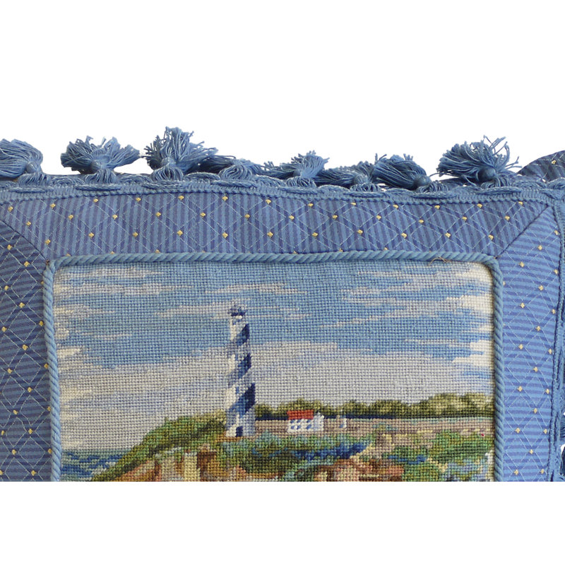 Southern Lighthouse Needlepoint Throw Pillow