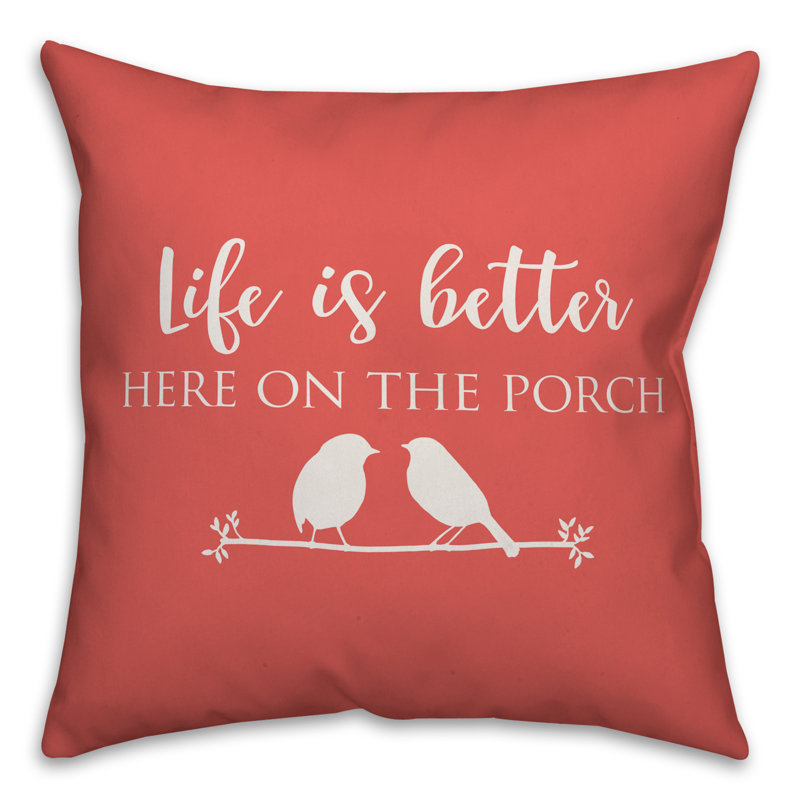 Outdoor Throw Pillow, 18" x 18", Coral