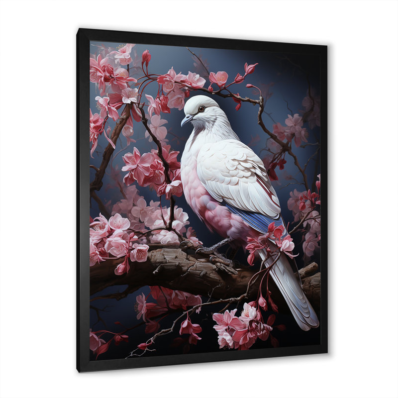 Dove Reverie II - Dove, art mural, H 20 po x l 12 po x P 1 po, Cadre simple noir