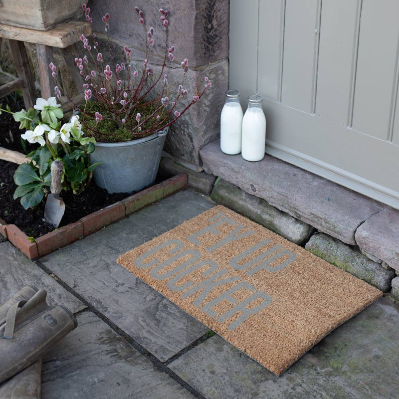 Benham Ey up Cocker Kitchen Mat, Grey/Yellow