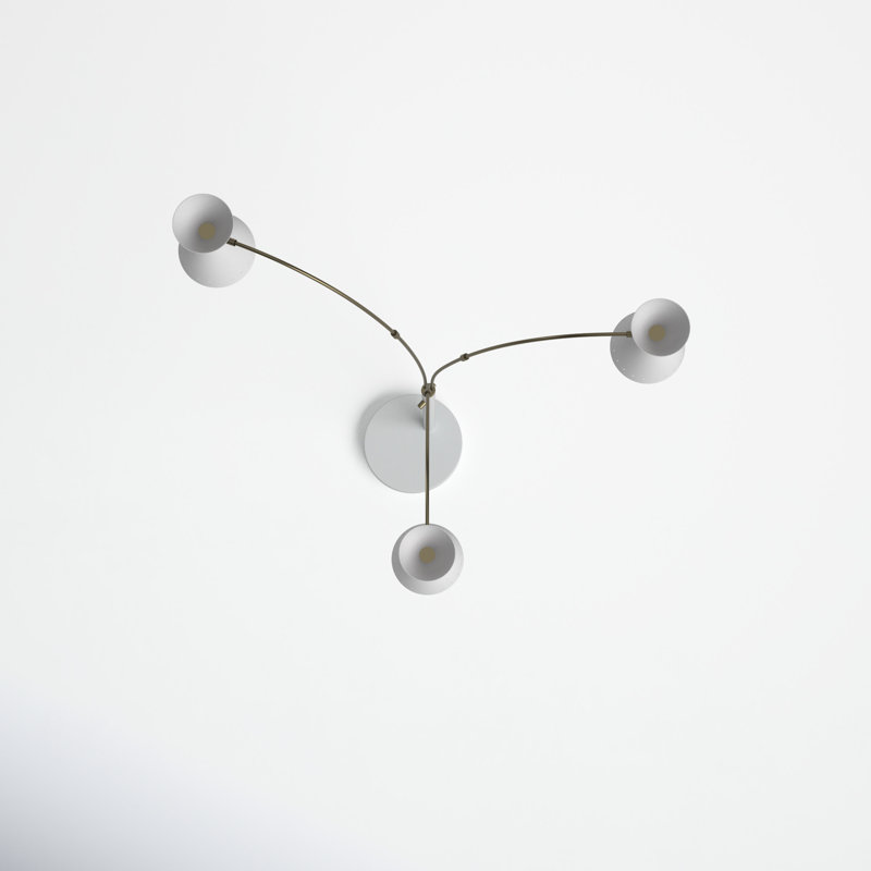 Bimini 82'' Arched Floor Lamp, White/Brass, White