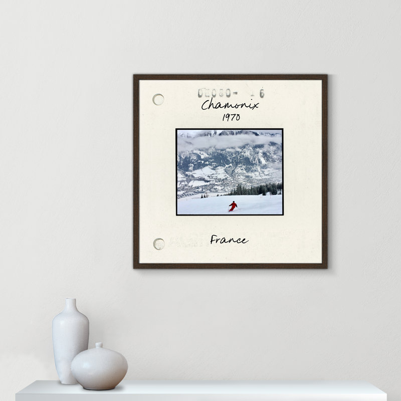 Chamonix par CAD Designs, 27.5'' W x 27.5'' H, Framed Print, Walnut Woodgrain