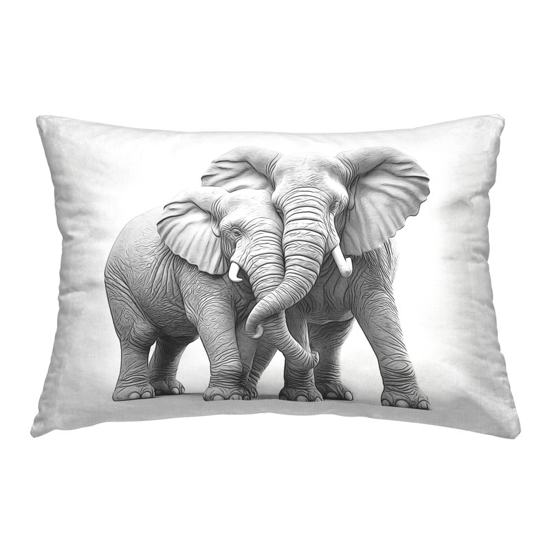 Ensemble de coussins décoratifs à motif d'éléphants étreints par Annalisa Latella