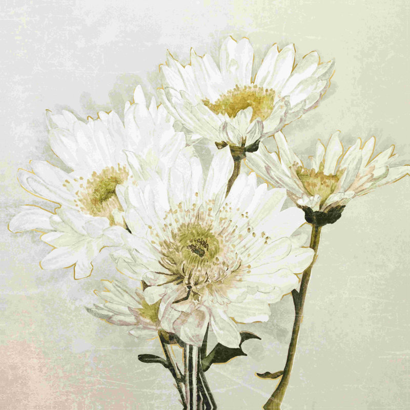 «Yellow and White Floral», impression sur toile tendue, H 20 po x l 20 po