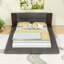 Lit plateforme tapissier de plancher avec tête de lit et tablettes de chevet-1961892058