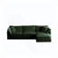 Canapé modulaire surdimensionné en L avec repose-pieds réversible en chenille verte Free Combination Comfy Upholstery-823723771