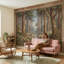 Forêt, paysage mural, ruisseau et cascade, grands arbres, décoration murale amovible-219552240-219552203