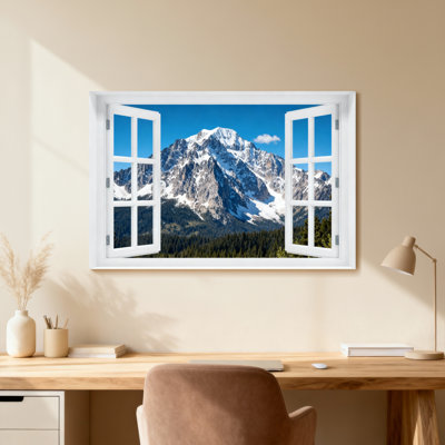 Paysage et nature vue sur la montagne par une fenêtre ouverte