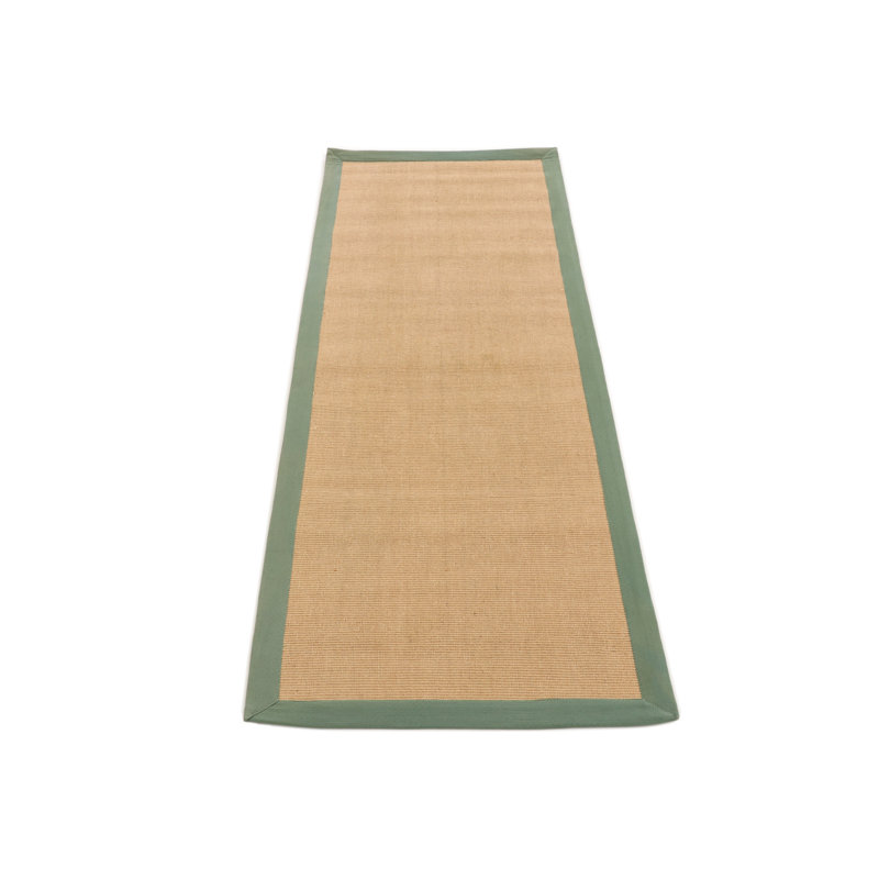 Sisal Hand Woven Green Rug, Runner 70 x 200cm