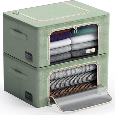 Boîte de rangement avec petite fenêtre bleue - paquet de 2