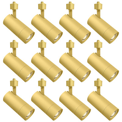 Luxrite 3 po Éclairage sur rail à DEL Zoomable, 5CCT, CRI90, 30 W, 2100LM, à intensité variable, inclinaison de 358 ° + 90 ° et faisceau de 20 ° à 50 °, éclairage sur rail de type H, ETL, paquet de 12 en laiton