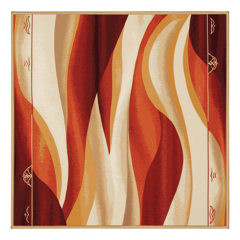 Crimson Drift Rug, Square 4'